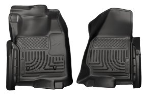 Ford F-350 Super Duty Floor Liners - Front - Husky Liners - WeatherBeater - Black - `11-`12